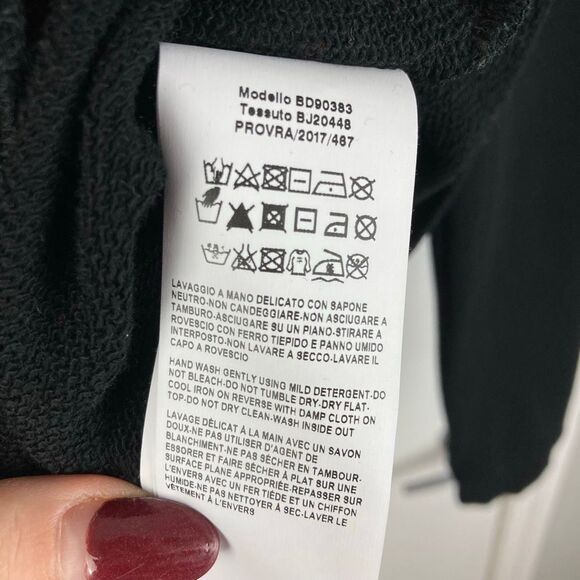 Versus Versace Women Black Sweatshirt Crewneck Pullover Velour Logo Luxury sz S - Picture 10 of 11